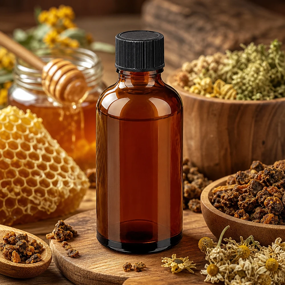 50ml BrownLine tippapullo, jossa UV-suojaus tumman meripihkan lasin läpi valolle herkille aineille.