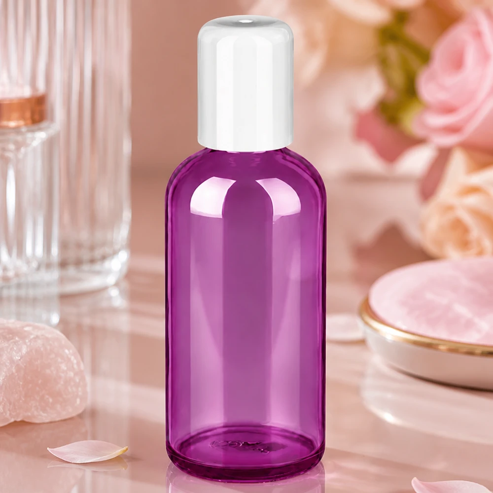 100ml roll-on-pullo valkoinen vakio PurpleLine UT18/100 Läpinäkyvä 100ml PurpleLine roll-on-pullo, jossa on käytännöllinen roll-on-pallojärjestelmä tuoksuille ja öljyille.