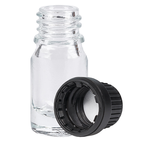 5ml pullo 11mm kierrekorkki musta väärentämisen estävä sulkeminen ClearLine UT18/5 5ml pullo 11mm kierrekorkki musta väärentämisen estävä sulkeminen ClearLine UT18/5