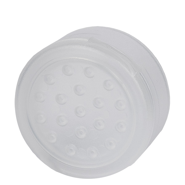 Suola-/maustepurkin kansi, jossa on shaker-insertti valkoinen