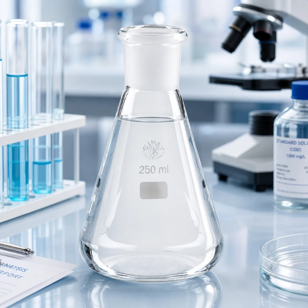 Erlenmeyer-pullo 250ml, jossa on vakiohiottu liitos (29/32).