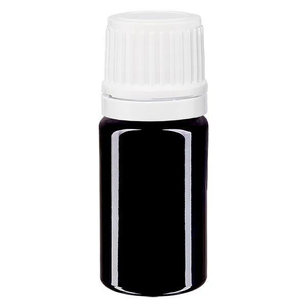 Apteekkipullo violetti 5ml kierrekorkki valkoinen tamper-evident sulkeminen