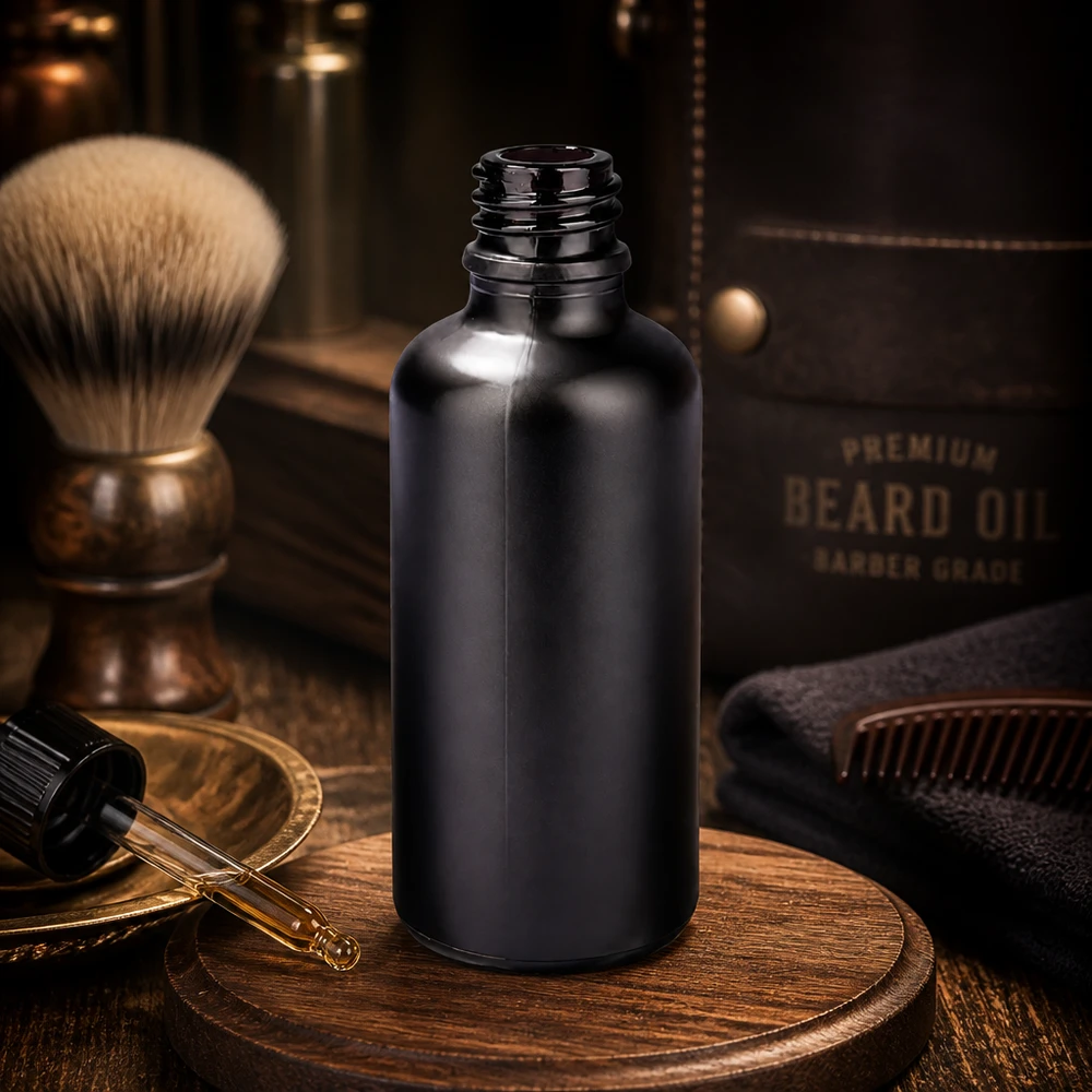 50ml annostelupullo BlackLine UT18/50 UNiTWIST UNiTWIST 50ml apteekkipullo BlackLine UT18/50 UNiTWIST, jossa on läpinäkymätön musta pinnoite.