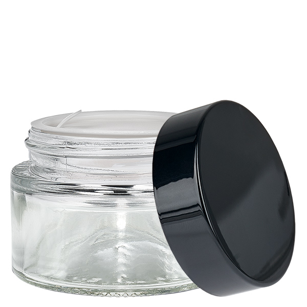 Lasipurkki 30ml kirkas, jossa UNiTWIST-insertti kansi. Lasipurkki 30ml kirkas, jossa UNiTWIST-insertti kansi.