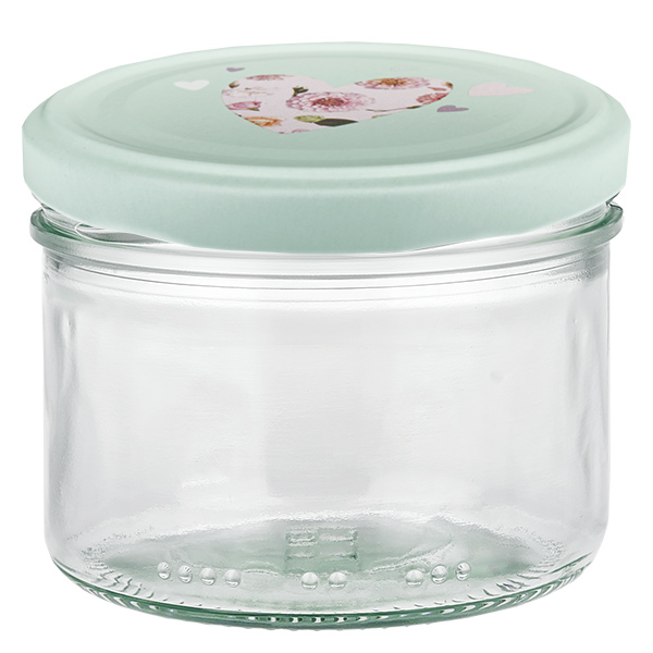 230ml sylinteripurkki + BasicSeal kansi sydän minttu