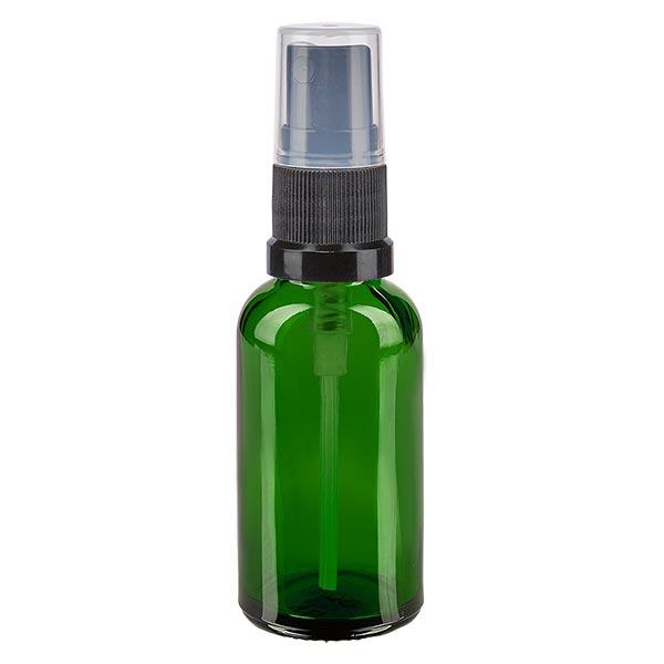 Apteekkipullo vihreä 30ml ruiskukorkki musta Apteekkipullo vihreä 30ml ruiskukorkki musta