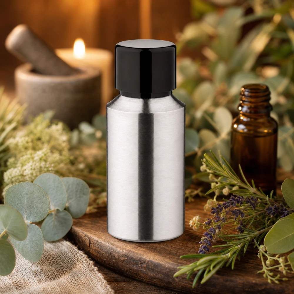 30ml kiillotettu alumiinipullo, jossa on kierrekorkki 30ml kiillotettu hopeinen alumiinipullo eteerisille öljyille ja aromaterapiasovelluksille.