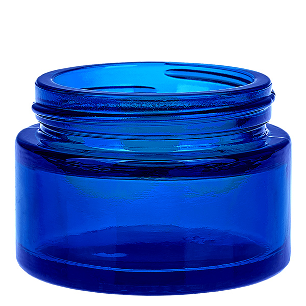 Lasipurkki 30ml sininen, jossa on UNiTWIST-sisäkansi. Lasipurkki 30ml sininen, jossa on UNiTWIST-sisäkansi.