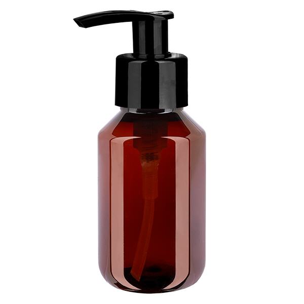 PET-pullo 100ml, jossa on annostelupumppu musta PET-pullo 100ml, jossa on annostelupumppu musta