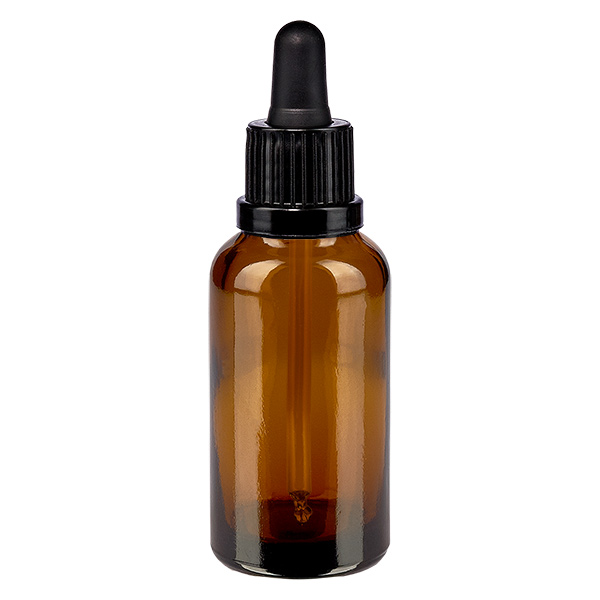 30 ml:n pipettipullo musta tamper-evident-suljin BrownLine UT18/30