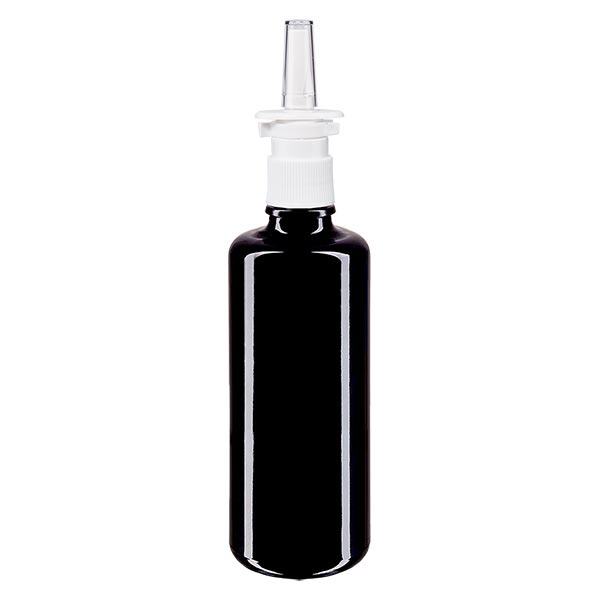 Apteekkipullo violetti 100ml nenäsumutin valkoinen vak. Apteekkipullo violetti 100ml nenäsumutin valkoinen vak.