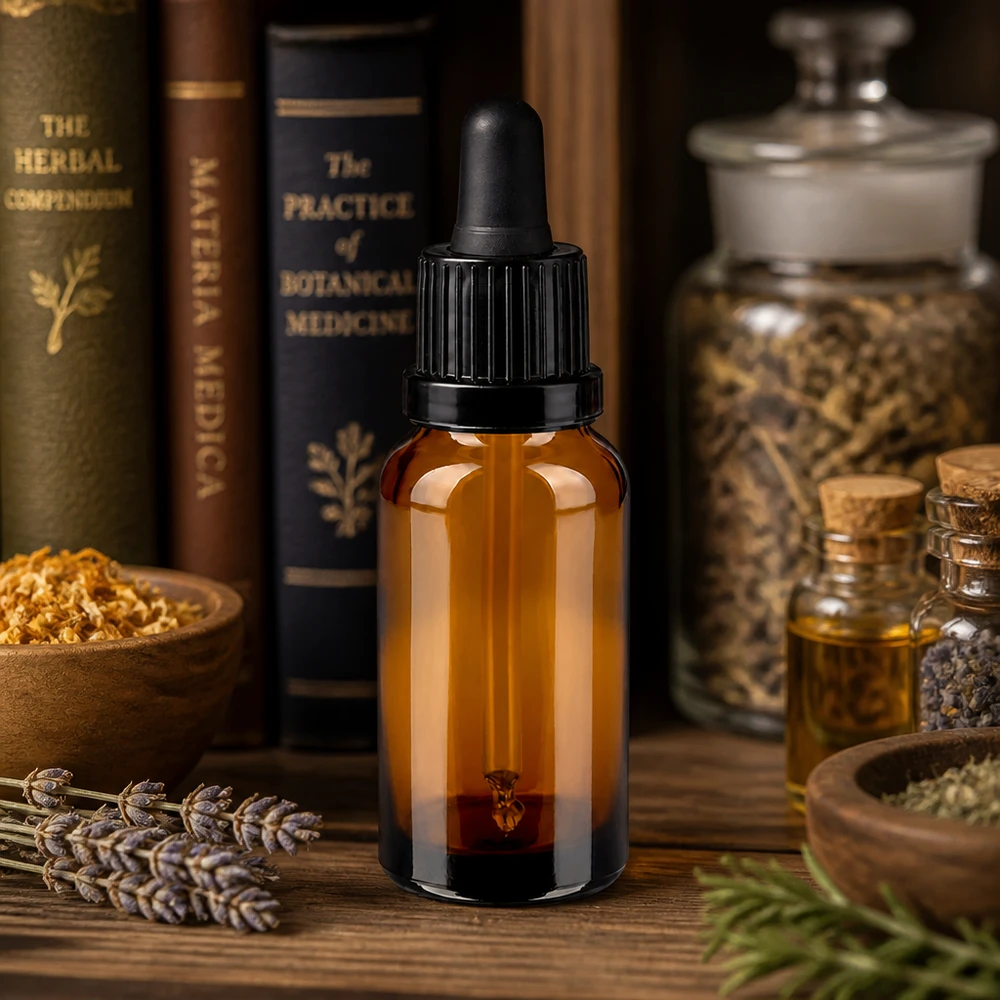 20ml pipettipullo musta tamper-evident-suljin BrownLine UT18/20 Kompakti 20ml pipettipullo, jossa on musta tippakorkki eteeristen öljyjen tarkkaan levittämiseen.