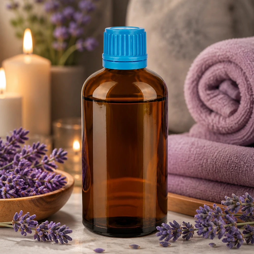 100ml pullo 11mm ruuvikorkki sininen väärentämisvarma sulkeminen BrownLine UT18/100 100ml apteekkipullo UV-suojatusta meripihkalasista, jossa on käytännöllinen kierrekorkki