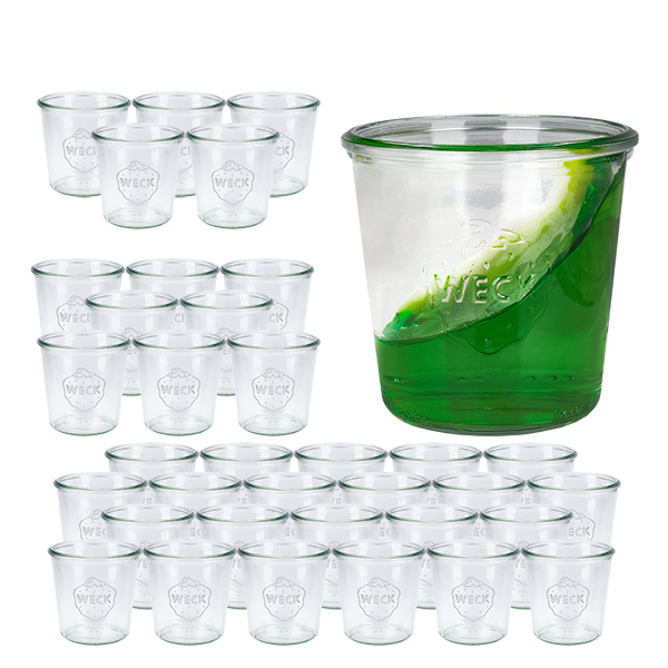 36 Weck-purkin 580 ml:n juomalasipullon sarja. 36 Weck-purkin 580 ml:n juomalasipullon sarja.