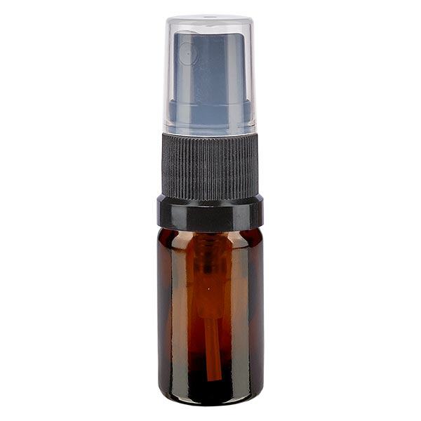 Apteekkipullo ruskea 5ml ruiskutuskorkki musta Apteekkipullo ruskea 5ml ruiskutuskorkki musta