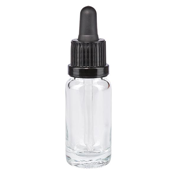 Apteekkipullo kirkas 10ml pipetti musta/musta OV Apteekkipullo kirkas 10ml pipetti musta/musta OV