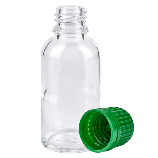 30ml pullo 11mm ruuvikorkki vihreä peukalointiturvallinen korkki ClearLine UT18/30 30ml pullo 11mm ruuvikorkki vihreä peukalointiturvallinen korkki ClearLine UT18/30