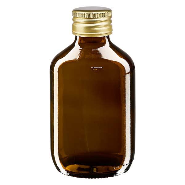 200ml lääkepullo ruskea, kultaisella alumiinikorkilla ApoGlas 200ml lääkepullo ruskea, kultaisella alumiinikorkilla ApoGlas