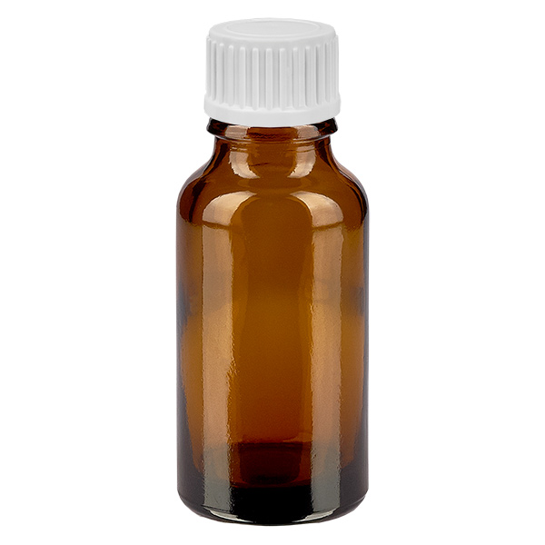 20ml pallopullo 3mm kaaderengas valkoinen vakiosuljin RuskeaL. UT18/20