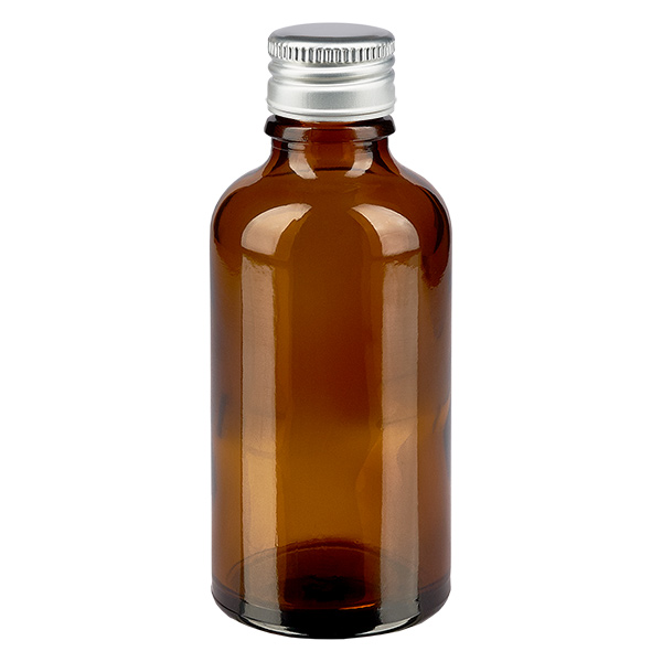 50ml pullo 11mm kierrekorkki Alumiini-Hopea Standard RuskeaL. UT18/50