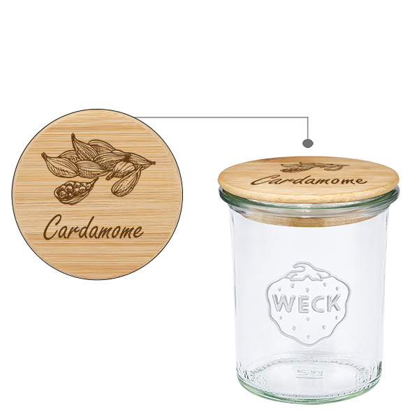 Puupäällyste "Cardamome" avec verre WECK 160ml Puupäällyste "Cardamome" avec verre WECK 160ml
