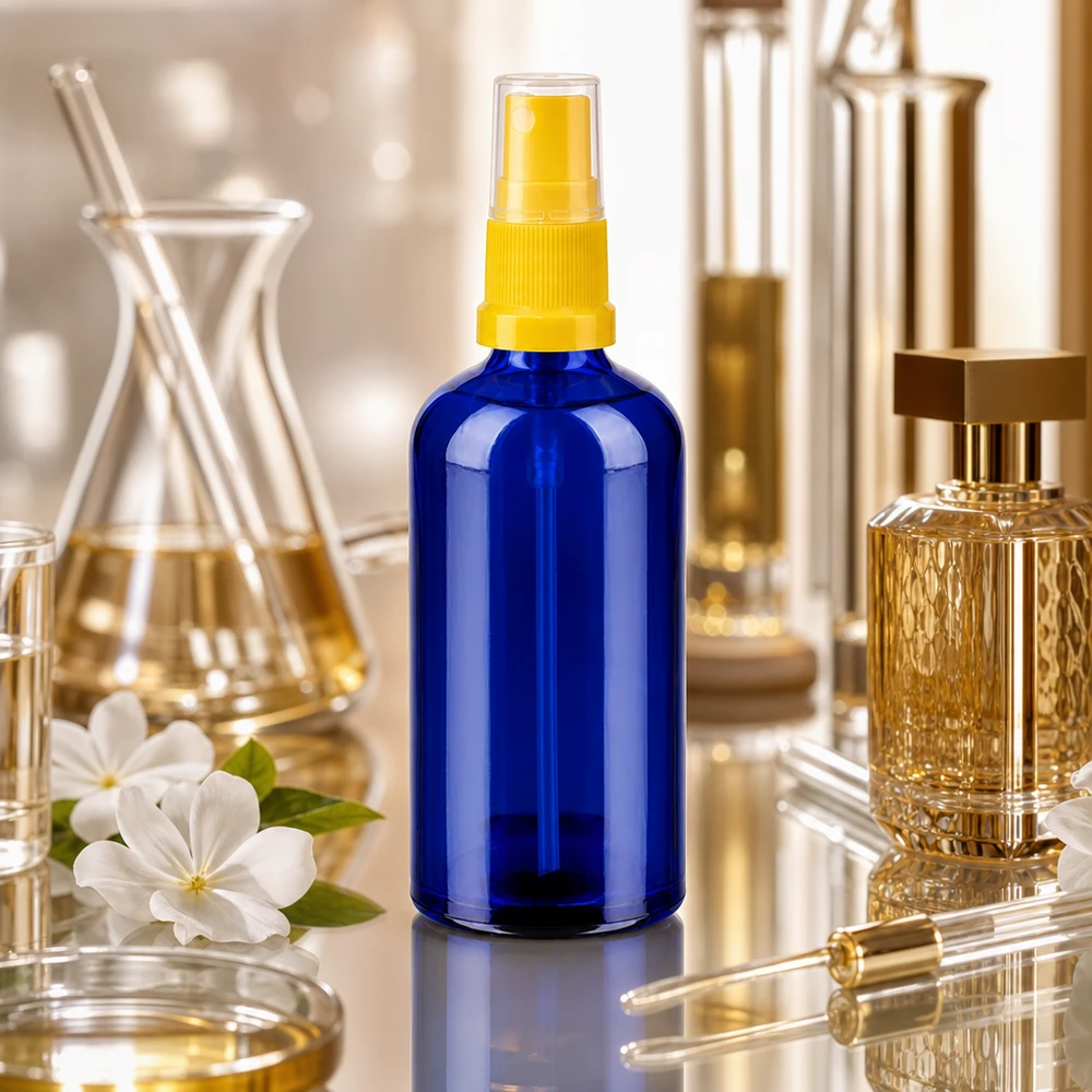 Ammattimainen 100ml lasinen suihkepullo STD-kierteellä aromaterapiasovelluksiin