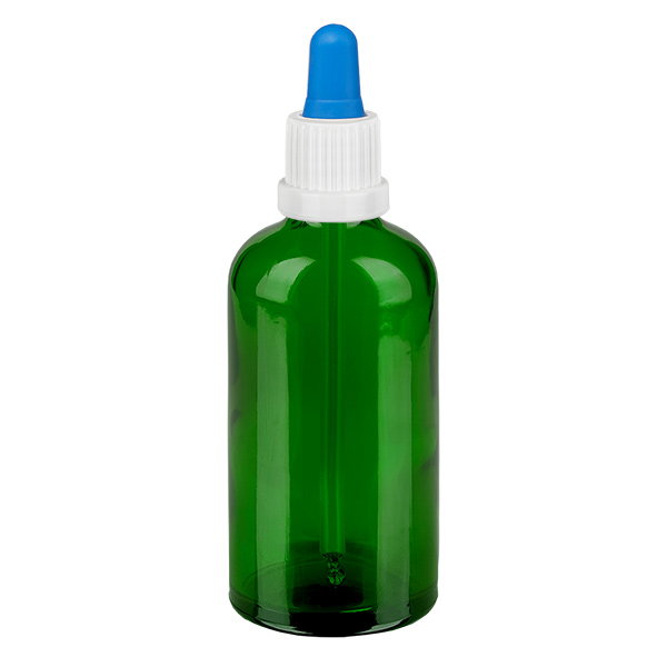 100ml pipettipullo valkoinen/sininen väärentämisen varalta suljettava GreenL. UT18/100