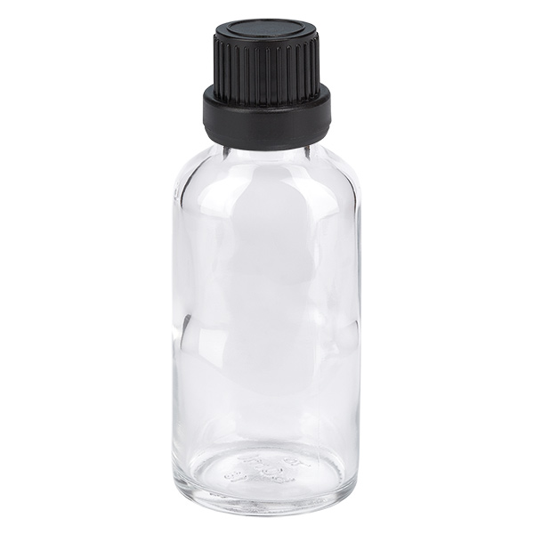 30ml pullo 11mm ruuvikorkki musta peukalointiturvallinen korkki ClearLine UT18/30