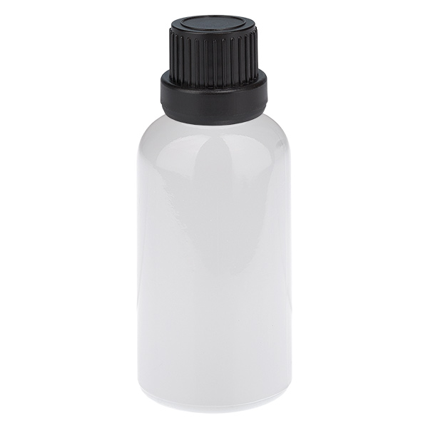30 ml tiputuspullo 2 mm musta alkuperäiskorkki WhiteLine UT18/30 30 ml tiputuspullo 2 mm musta alkuperäiskorkki WhiteLine UT18/30