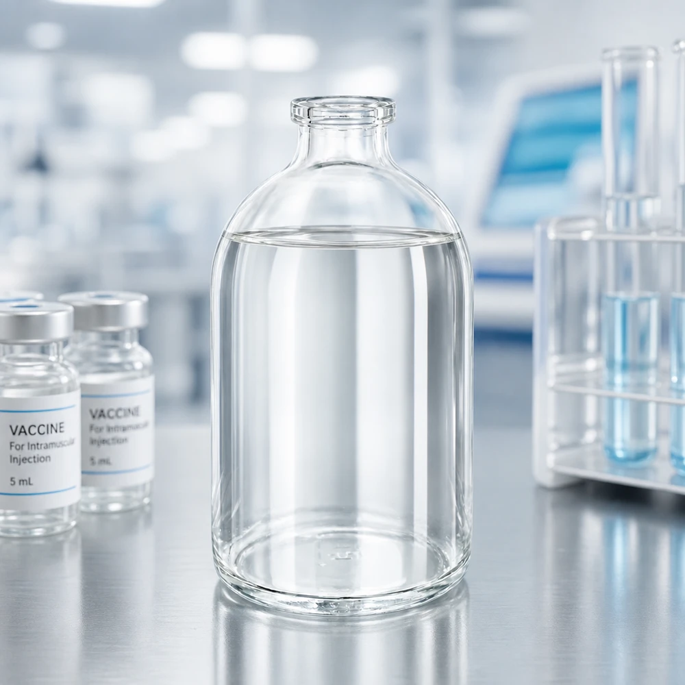 Laborgerechte Glasflasche 100ml für Injektionslösungen mit hoher chemischer Beständigkeit