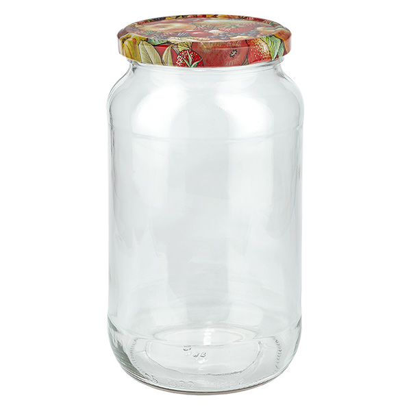 1062ml pyöreä purkki + BasicSeal-kansi hedelmädekori UNiTWIST