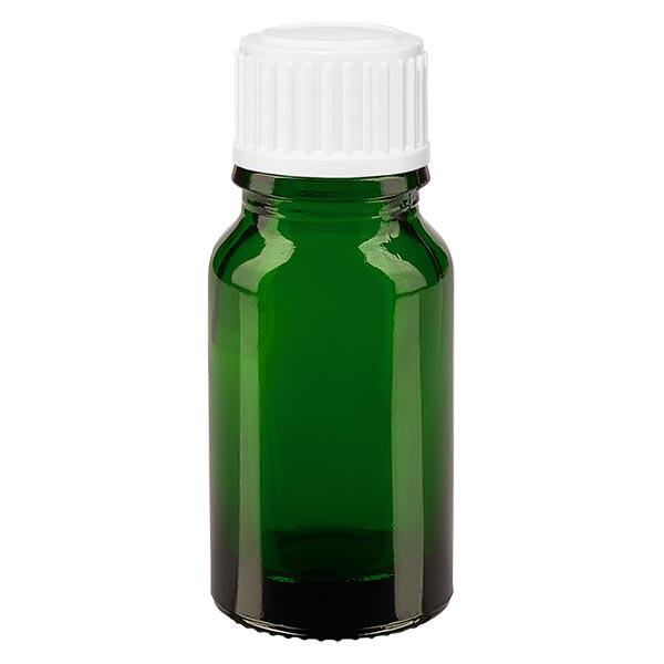 Apteekkipullo vihreä 10ml kierrekorkki valkoinen standardi Apteekkipullo vihreä 10ml kierrekorkki valkoinen standardi