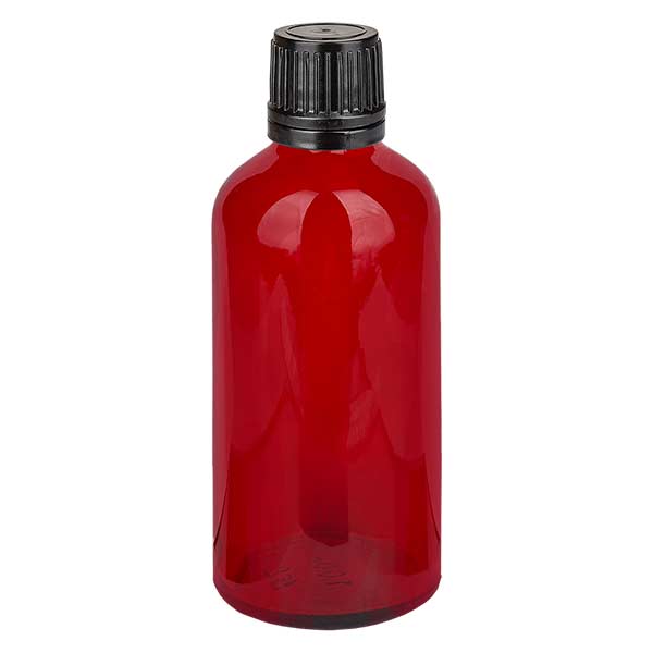 100ml tippapullo 1mm tamper-evident-suljin RedL. UT18/100 100ml tippapullo 1mm tamper-evident-suljin RedL. UT18/100