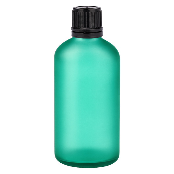 100ml pullo 11mm kierrekorkki musta väärentämisen estävä korkki VihreäL. UT18/100