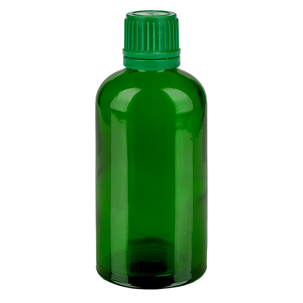 100ml pullo 11mm ruuvikorkki vihreä peukalointiturvallinen korkki GreenLine UT18/100