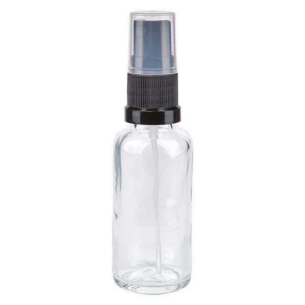Apteekkipullo kirkas 30ml ruiskukorkki musta Apteekkipullo kirkas 30ml ruiskukorkki musta
