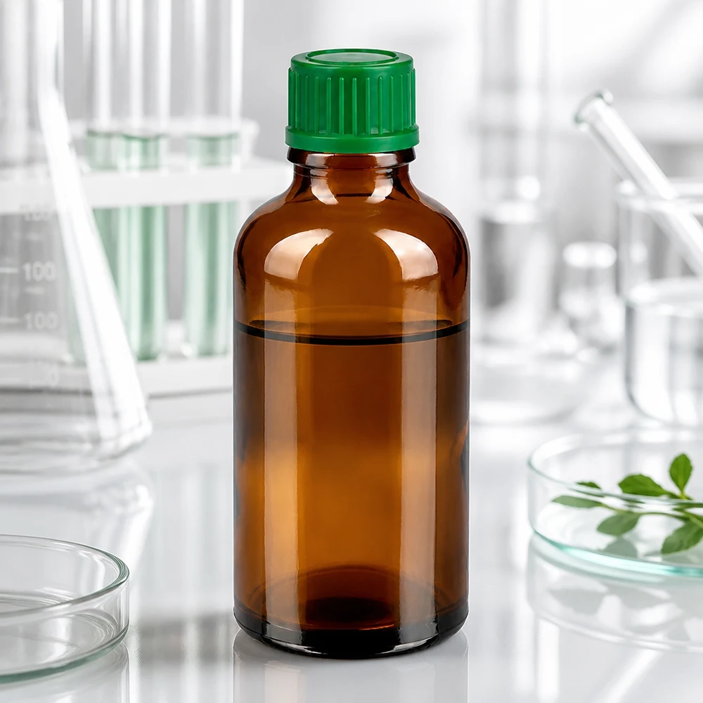 50ml pullo 11mm ruuvikorkki vihreä Standard BrownLine UT18/50 50ml laboratoriopullo UV-suojatusta meripihkanvärisestä lasista, jossa on vihreä kierrekorkki UT18.
