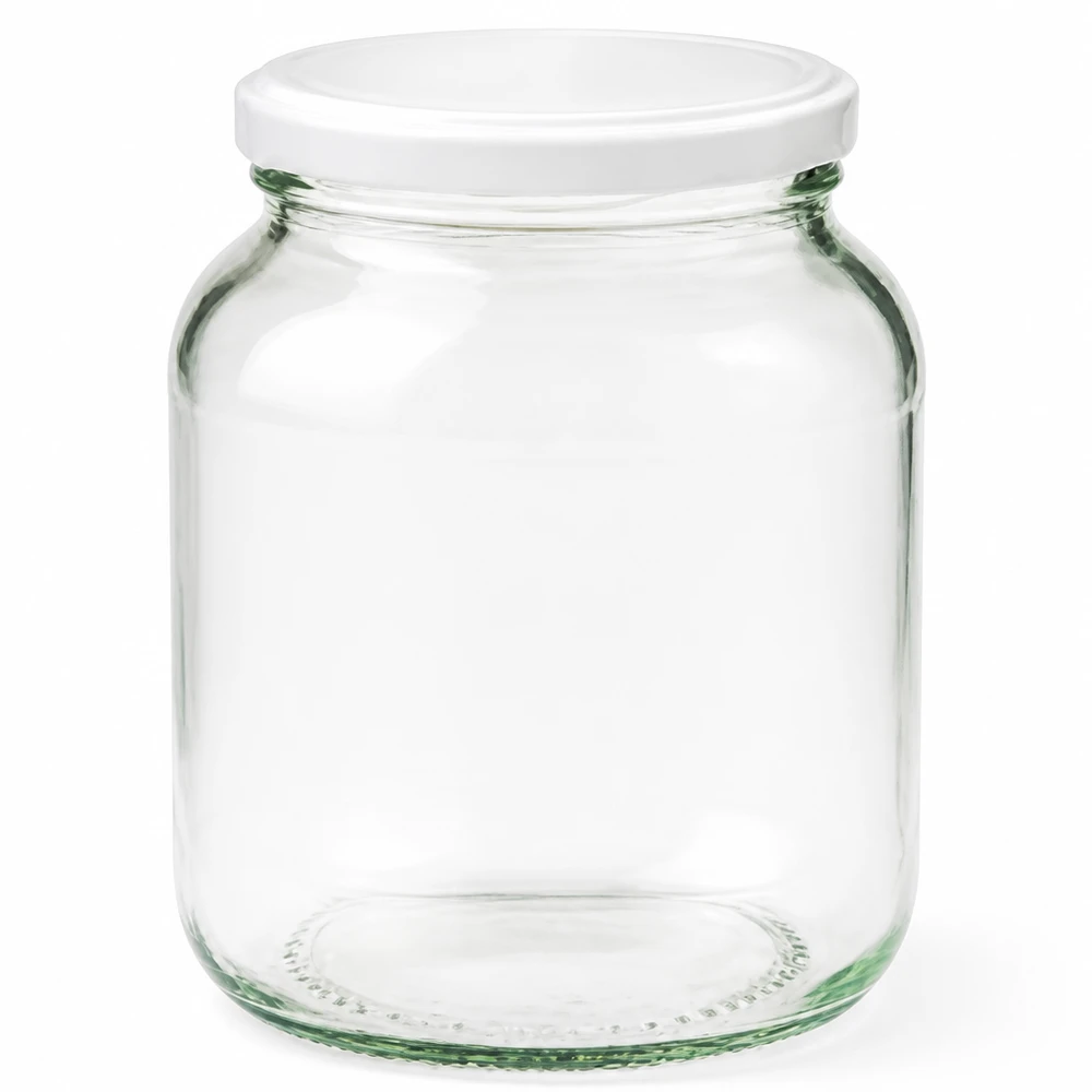 370ml soikea purkki BasicSeal-kannella valkoinen UNiTWIST 370ml soikea säilöntätölkki, jossa valkoinen BasicSeal-kansi UNiTWIST System läpinäkyvä tyhjä säilytysastia