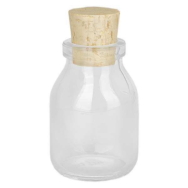 Pyöreä 50ml kirkas, aukko 22mm, sis. korkin 22/26