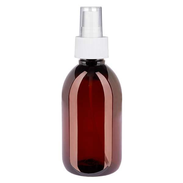 PET-pullo 250ml, jossa on valkoinen sumutin