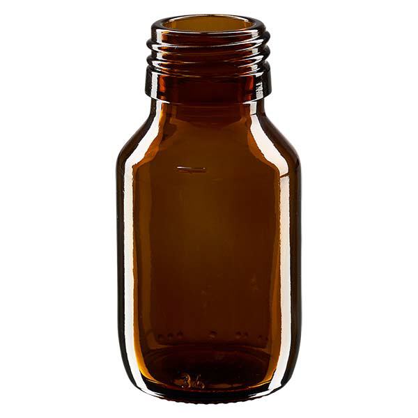 50ml lääkepullo ruskea, ilman korkkia PP28 ApoGlas
