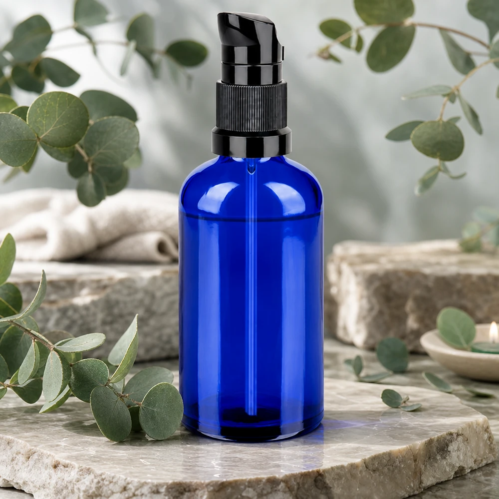 100ml pumppupullo musta vakiokorkki BlueLine UT18/100 100ml pumppupullo musta vakiokorkki BlueLine UT18/100