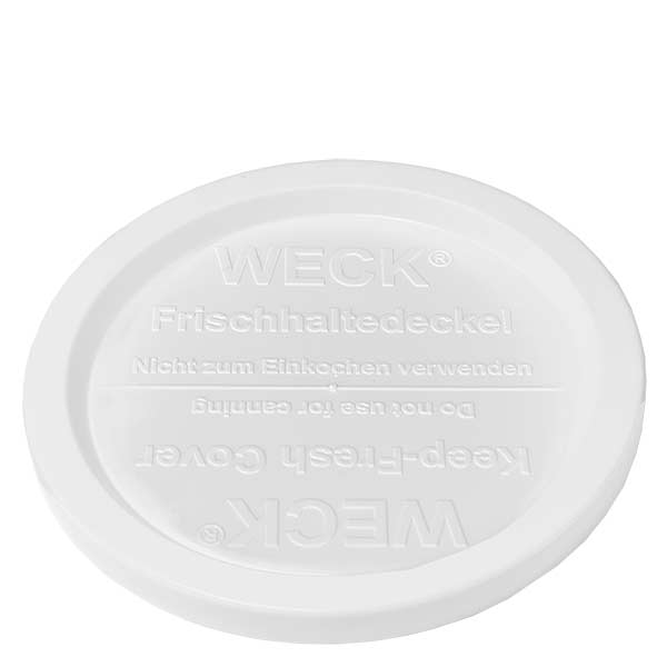 1000ml lasipurkki, jossa on kansi WECK RR100 WECK keep-fresh kansi valkoinen 280ml RR100 leipäpurkille Korvaava kansi, jossa on merkintä ja kohokuvio.