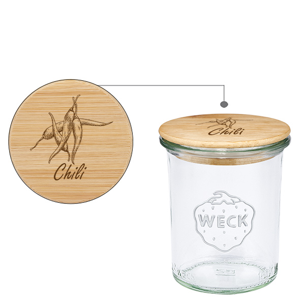 Puupäällyste "Chili" avec WECK verre à pied 160ml Puupäällyste "Chili" avec WECK verre à pied 160ml