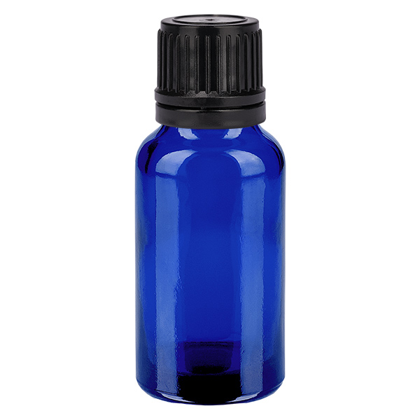 20ml pallopullo 3mm kaaderengas musta sinetöintiturvallinen suljin BlueL. UT18/20