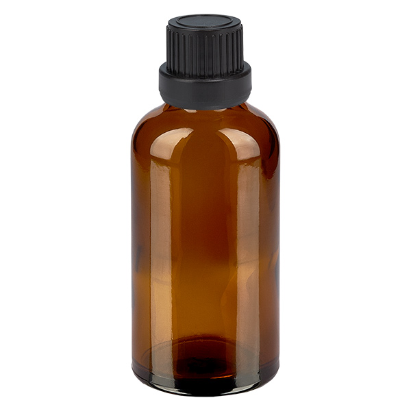 50ml pullo 11mm ruuvikorkki musta väärentämisen estävä sulkeminenII BrownLine UT18/50 BrownLine UT18/50