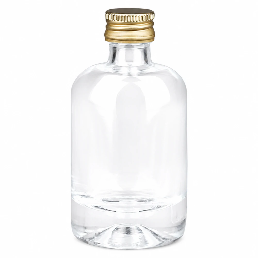 40ml lasipullo Sara kultaisella kierrekorkilla UNiTWIST - pieni pyöreä pullo läpinäkyvästä lasista