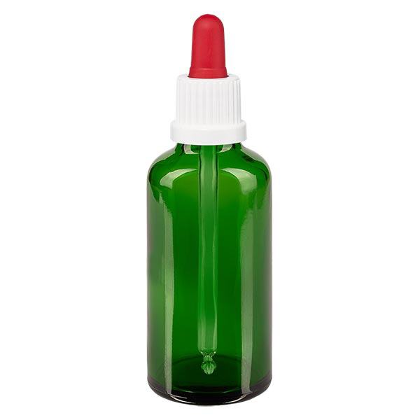 Apteekkipullo vihreä 50ml pipettipullo valkoinen/punainen väärentämisen estävä sulkeminen Apteekkipullo vihreä 50ml pipettipullo valkoinen/punainen väärentämisen estävä sulkeminen