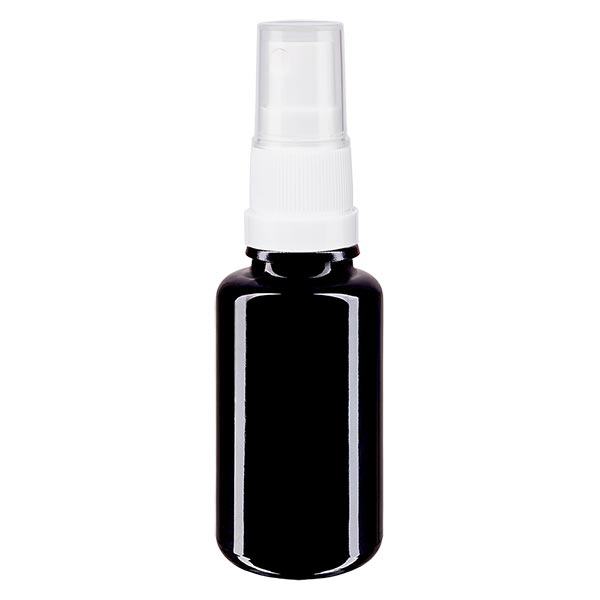 Apteekkipullo violetti 20ml suihkutuslisäke valkoinen Apteekkipullo violetti 20ml suihkutuslisäke valkoinen