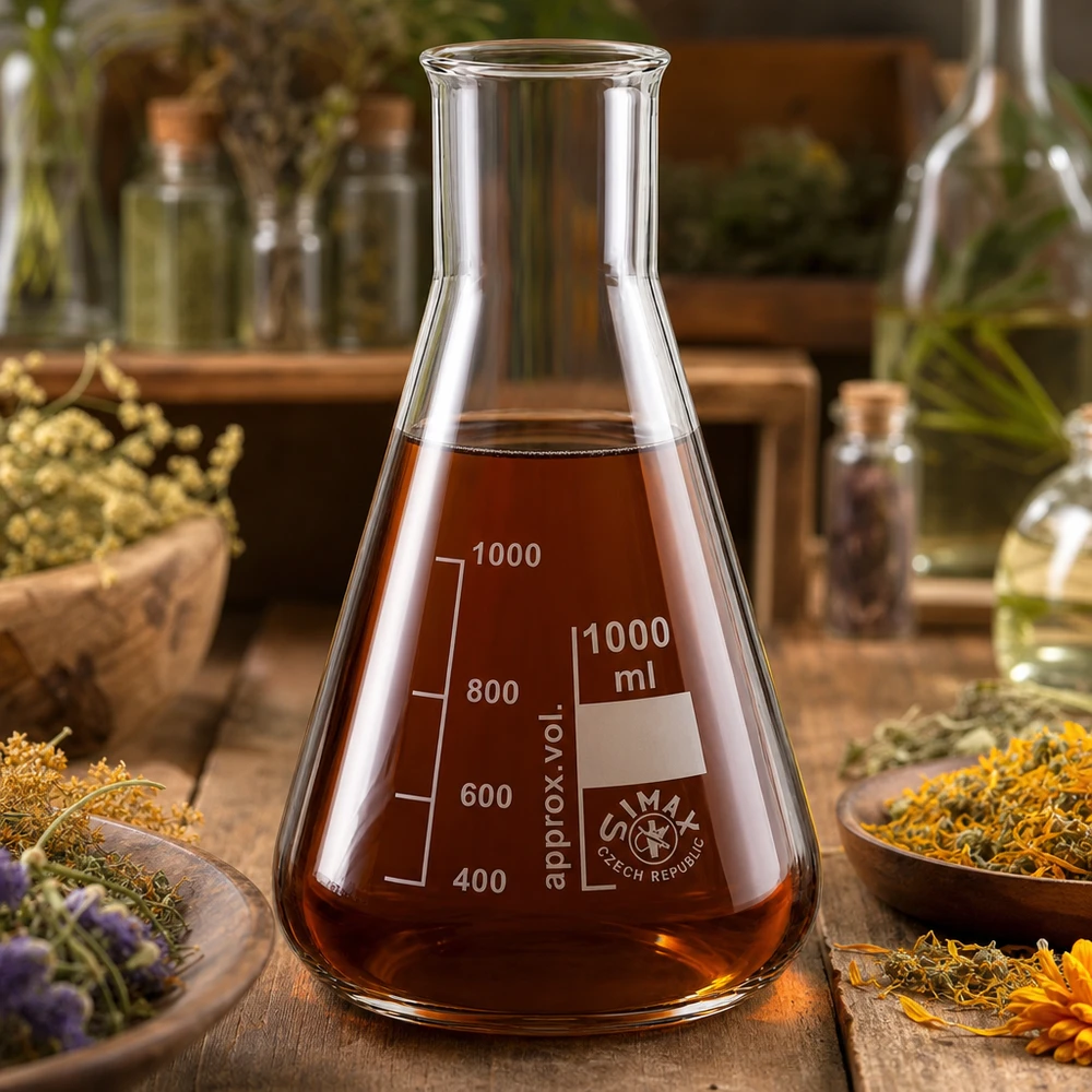 Erlenmeyer-pullo 1000ml leveä kaulaosainen